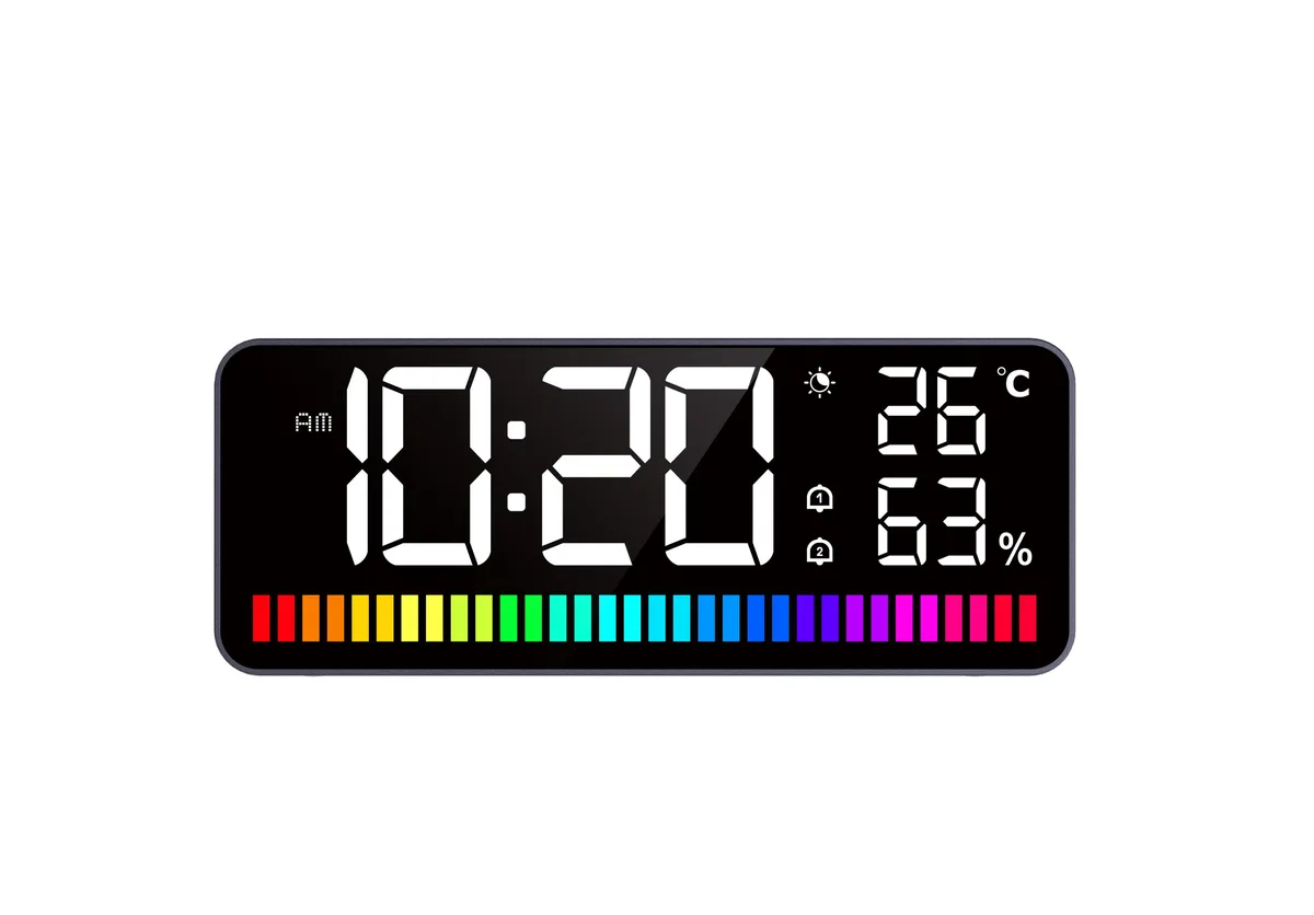 DURFICST DURFICST LED Clock Black 1200mAh 15 Display Types/Colors 2 Brightness — product photo