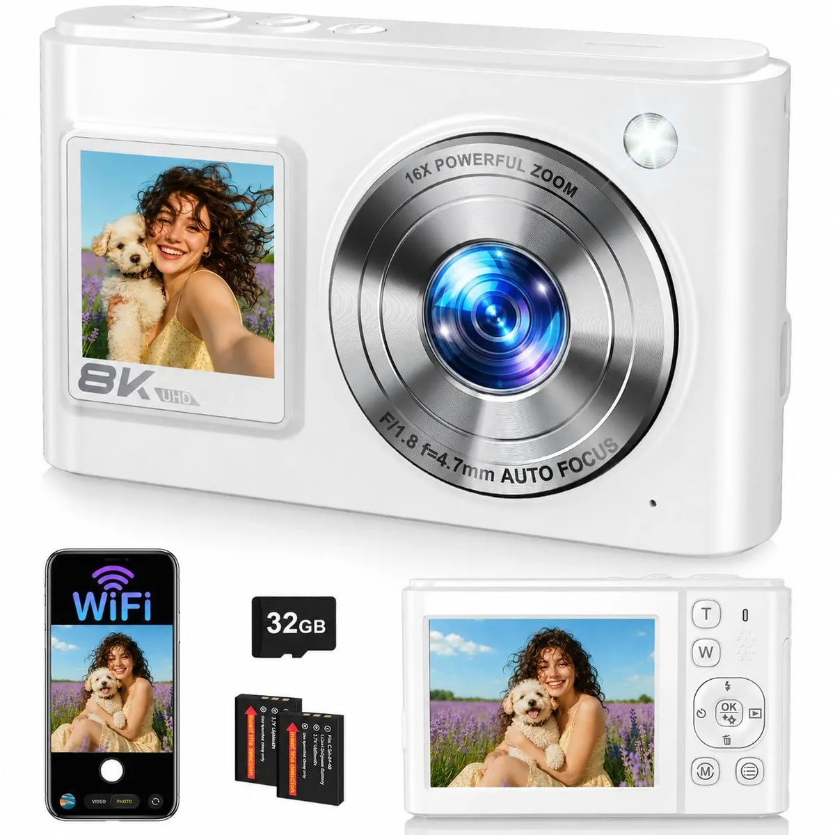 Zostuic DC325 96MP 8K Dual Screen White — product photo