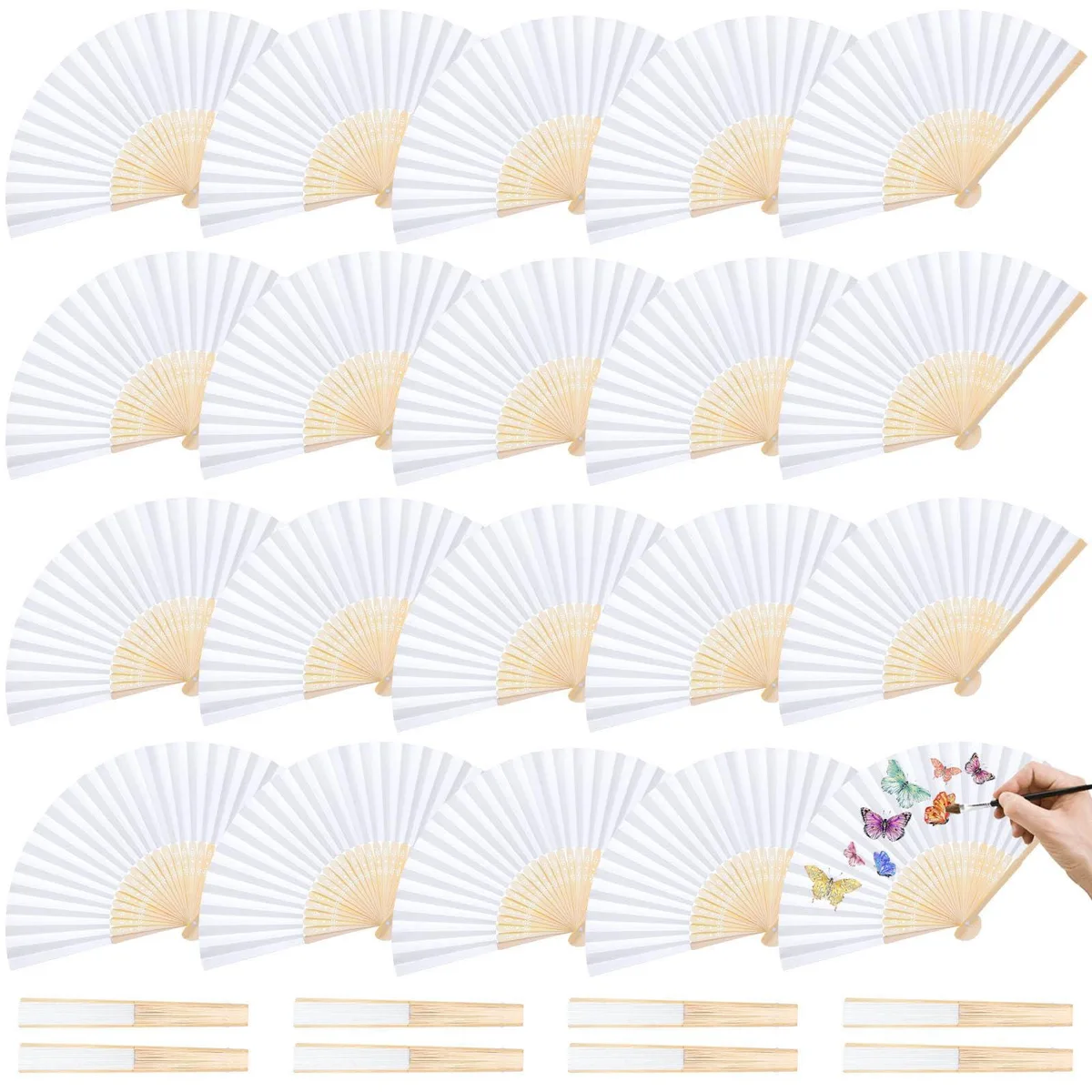Westinghouse JOHOUSE_UniqueModel Folding Handheld Fan Accessory 28pcs White 8.3in — product photo