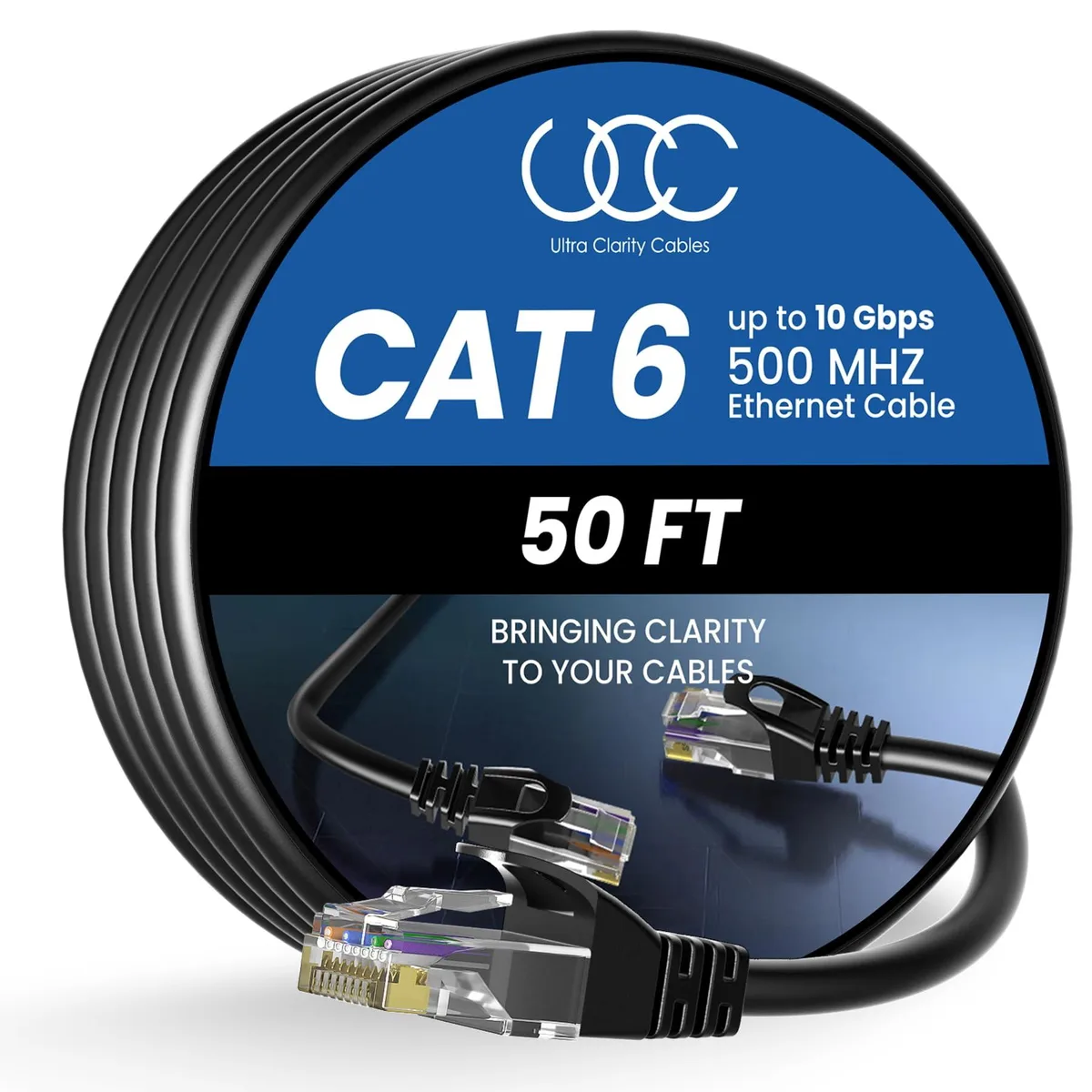  Ultra Clarity Cables Cat6 Ethernet Cable 50 ft 10Gbps Black — product photo