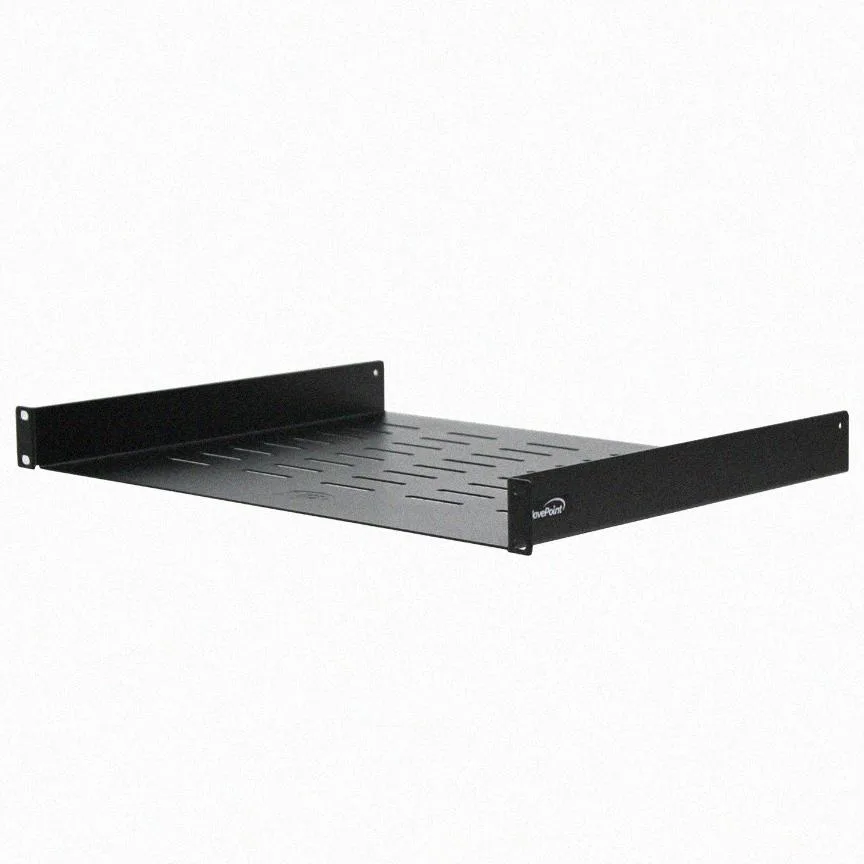 NavePoint NavePoint Universal Rack Tray Vented Shelf 1U Black 14" 350mm No Lip — product photo