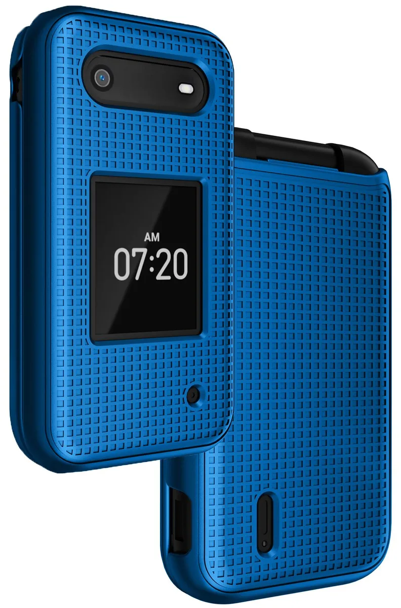 Nakedcellphone Nakedcellphone Grid Textured Slim Case for Nokia 2760 2780 Flip Cobalt Blue — product photo