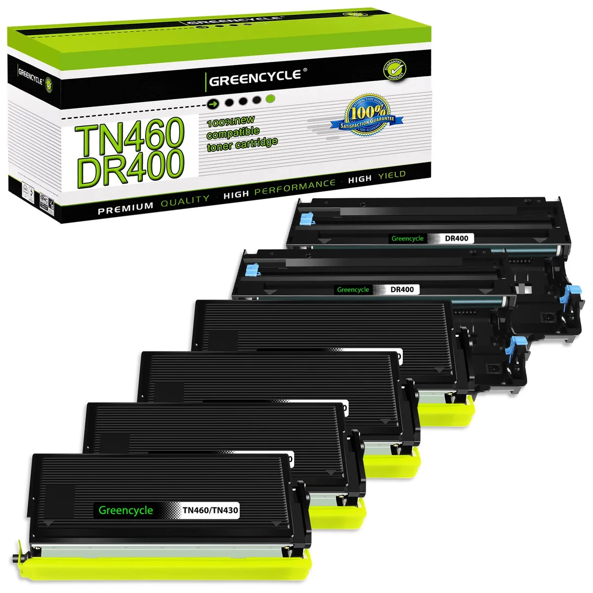 GREENCYCLE GREENCYCLE TN460 DR400 Toner Cartridge &amp; Drum Unit Set (4 Toner, 2 Drum) — product photo