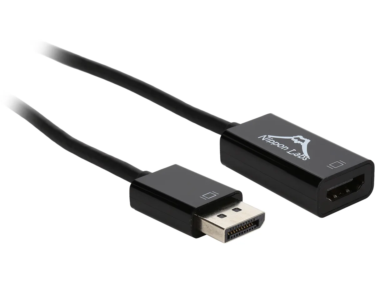 Nippon Labs Nippon Labs AD-DP-HDMI-EYE DP1.2 to HDMI active video adapter, 6in, 4K 30Hz, Eyefinity — product photo