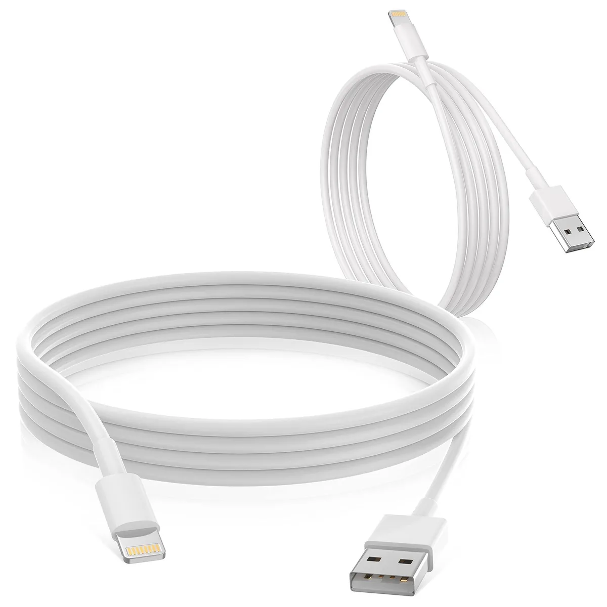  Uzento 2-Pack Lightning to USB-A Cable 6 ft White MFi Certified — product photo