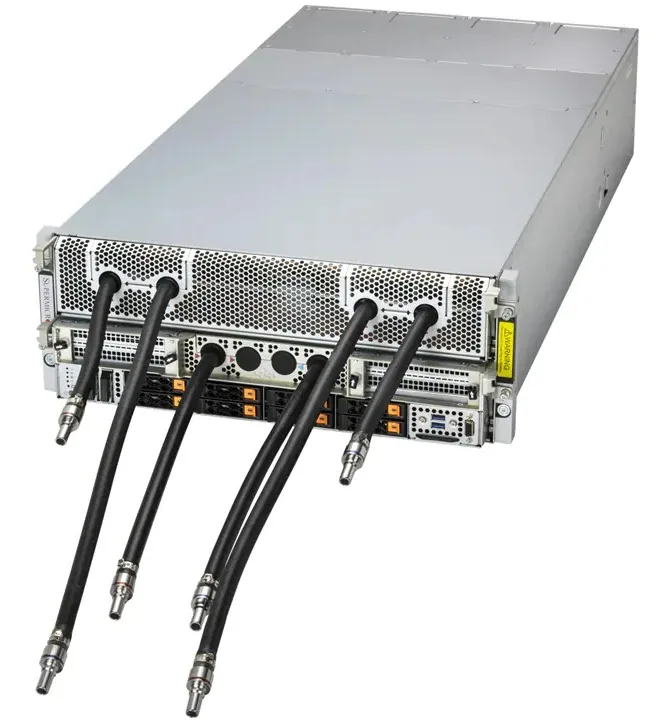 Supermicro Supermicro AS -4126GS-NMR-LCC-G1 rack server, dual EPYC 9575F 64C, 2.3TB DDR5, 8× MI325X, 1× 480GB NVMe — product photo