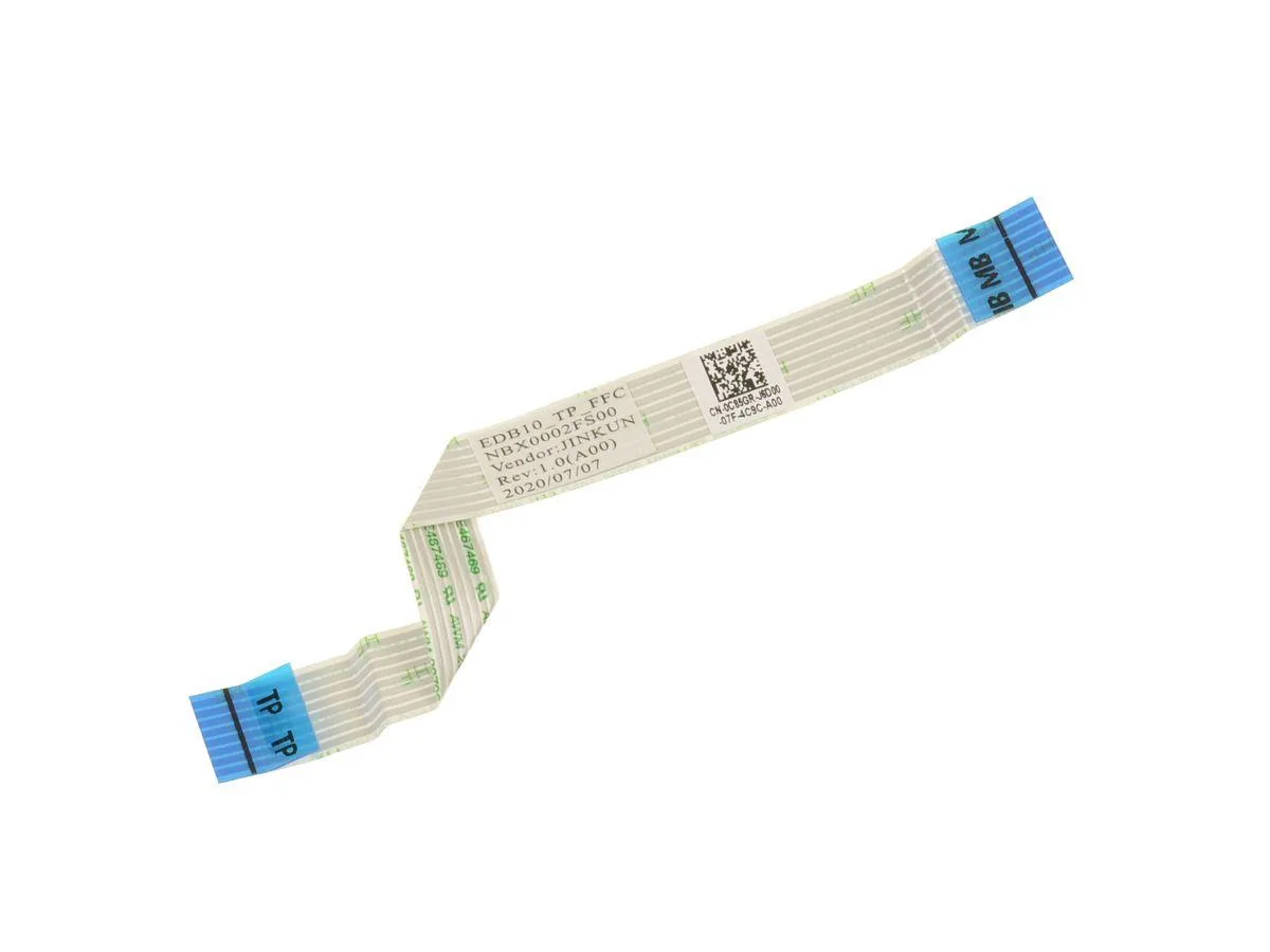 Flat orange ribbon cable with connectors at both ends