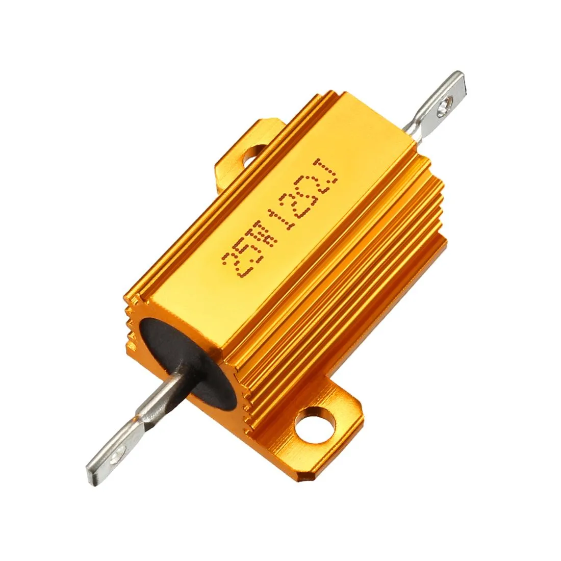 Unique-Bargains Unique-Bargains 25W 12 Ohm Aluminium Chassis Mount Wirewound Resistor Gold — product photo