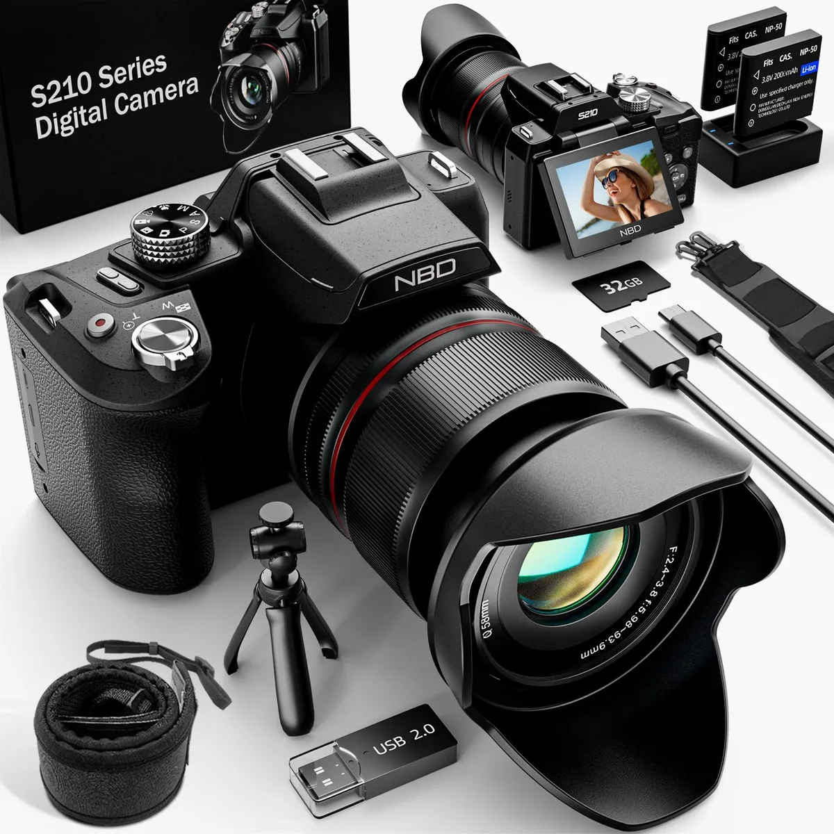 G-Anica G-Anica 64MP 8K 16X Zoom 2.8" Flip Screen Hot Shoe — product photo