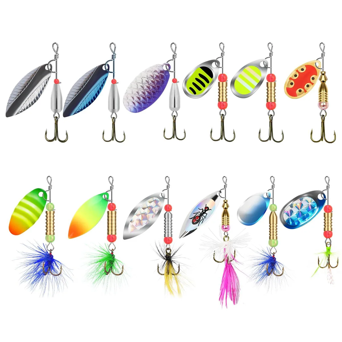 TRUSCEND VIBEspinner 12pc White Anchovy Spinner Bait Kit — product photo