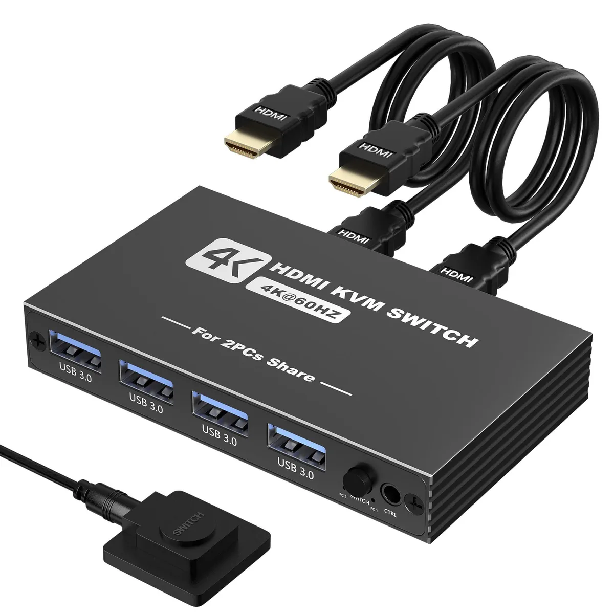  TRENDnet KVM-XH-03 USB 3.0 HDMI KVM Switch 2 Computers 1 Monitor 4K@60Hz — product photo