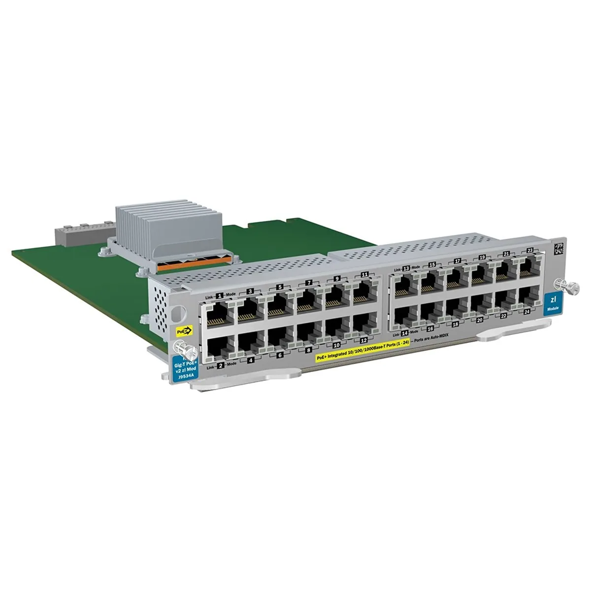 HP HP J9534A 24-port Gig-T PoE+ v2 zl switch module — product photo