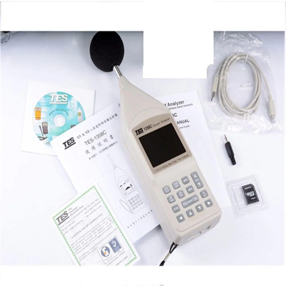 TES Electrical Electronic Corp. TES Electrical Electronic Corp. 1358C Sound Analyzer 1/1 1/3 Octave electrician tool — product photo