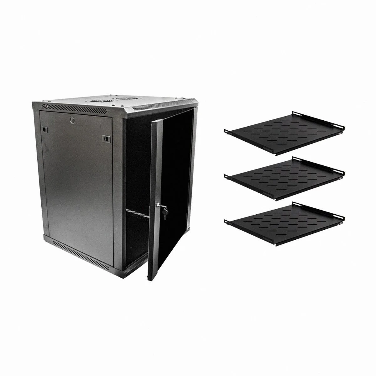 NavePoint NavePoint 15U Wallmount Server Rack 600mm Depth with Shelves, Fans — product photo