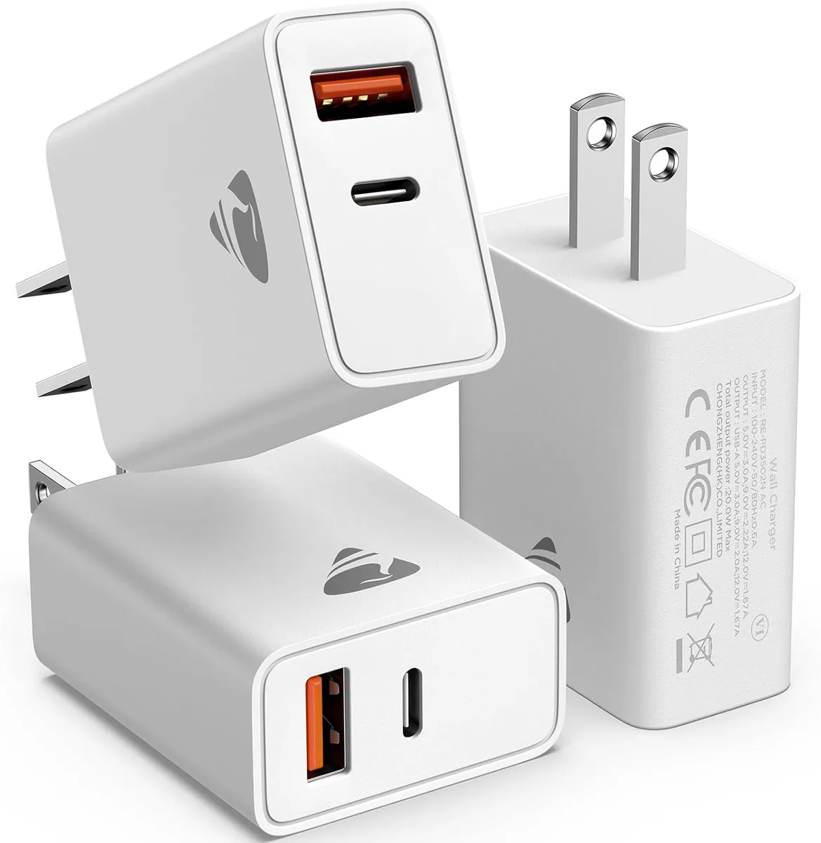 ONITOON ONITOON 3 Pack 20W Dual Port USB-C Charger — product photo