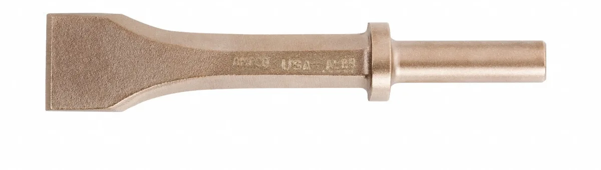 Ampco non-sparking pneumatic chisel with round .401 in shank and flat blade