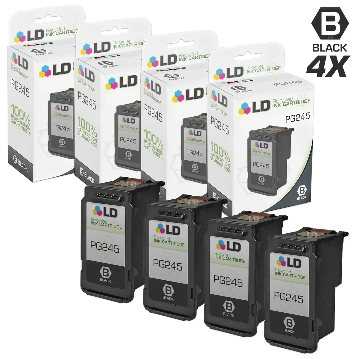 LD Products LD Products Remanufactured PG-245 Black Ink Cartridges 4-Pack — product photo