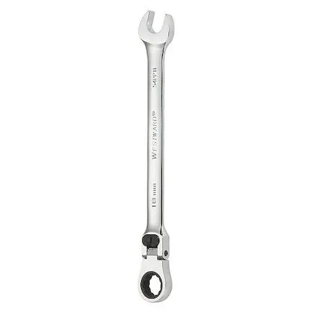 Westward 54PP11 18 mm combination wrench, chrome finish, flexible head