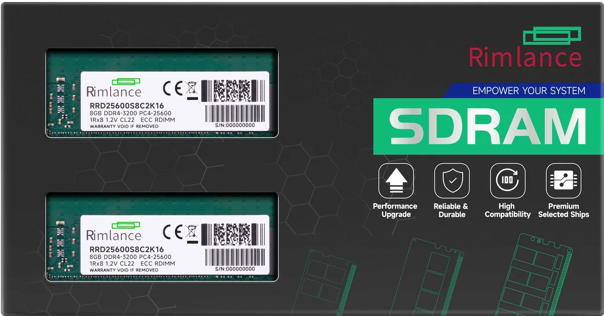 RIMLANCE RIMLANCE 16GB (2x8GB) DDR4 3200 ECC Registered RDIMM Server Memory — product photo