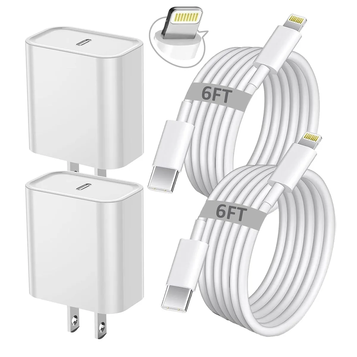 Kootion Kootion 2Pack PD USB-C Charger with 6ft Lightning Cables — product photo