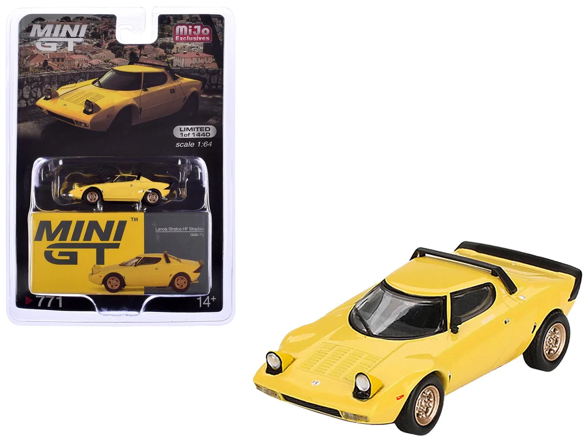 Mini GT Mini GT Lancia Stratos HF Stradale Giallo Fly Yellow Limited Edition 1440 pcs 1/64 Diecast Car — product photo