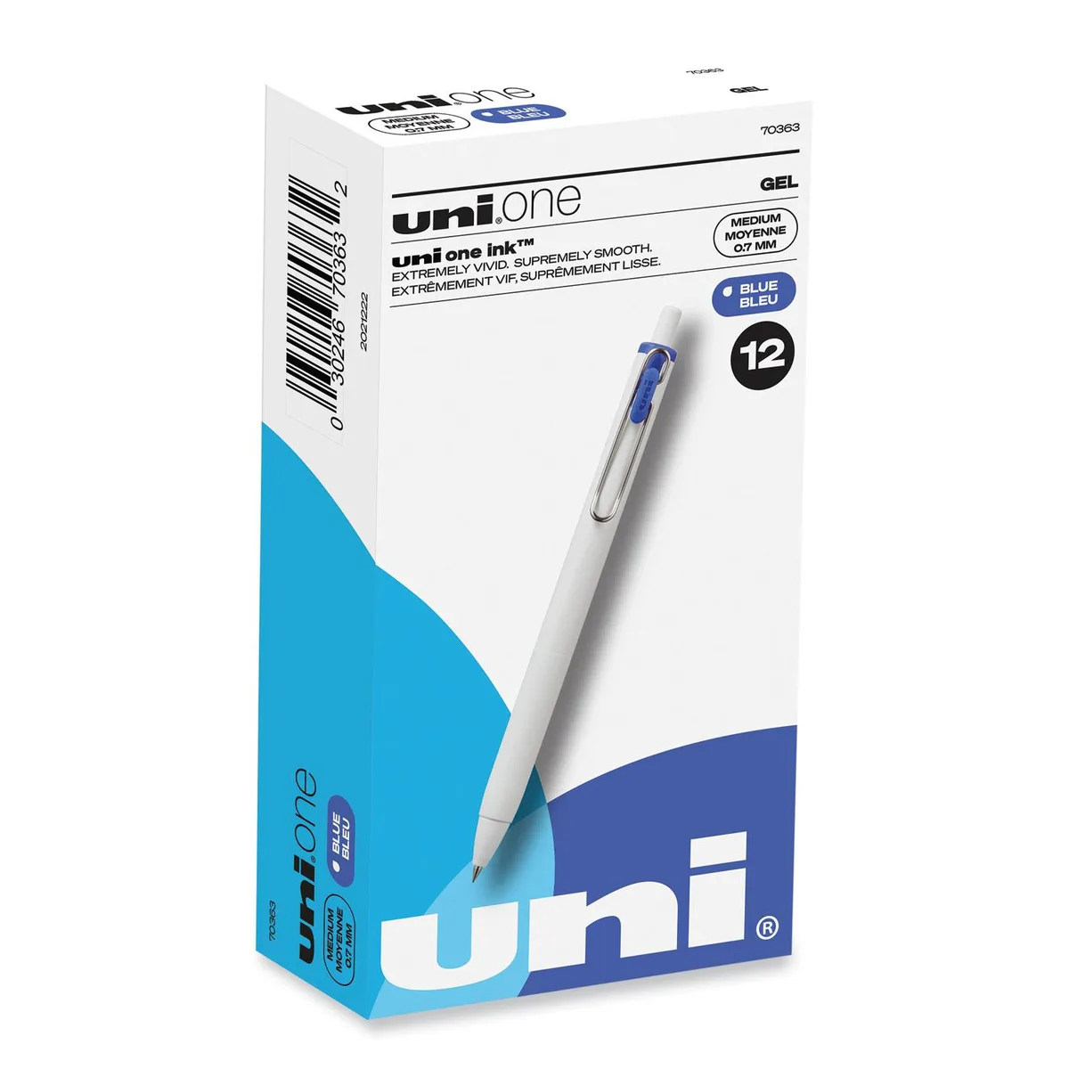 uni-ball uni-ball 70363 uniONE Retractable Gel Pen Medium 0.7 mm Blue — product photo