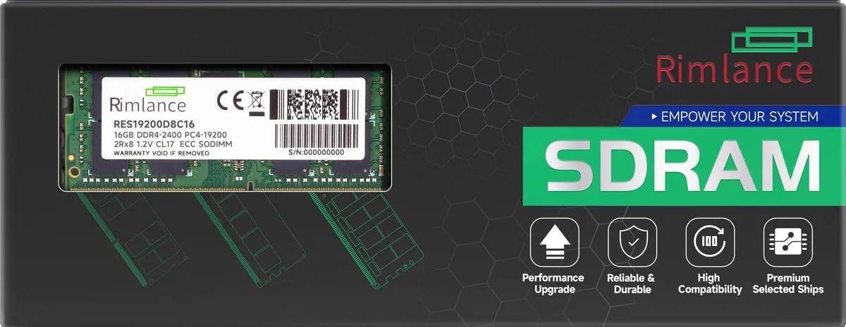 RIMLANCE RIMLANCE 16GB DDR4 2400 ECC SODIMM 2Rx8 1.2V CL17 — product photo