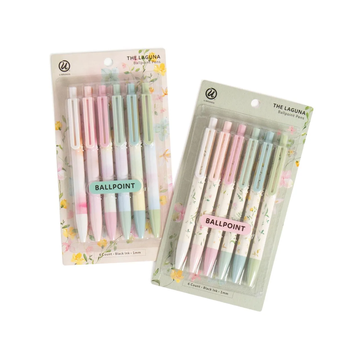  U Brands 1020147 ballpoint pens 12 pack 1mm black Loose Florals — product photo