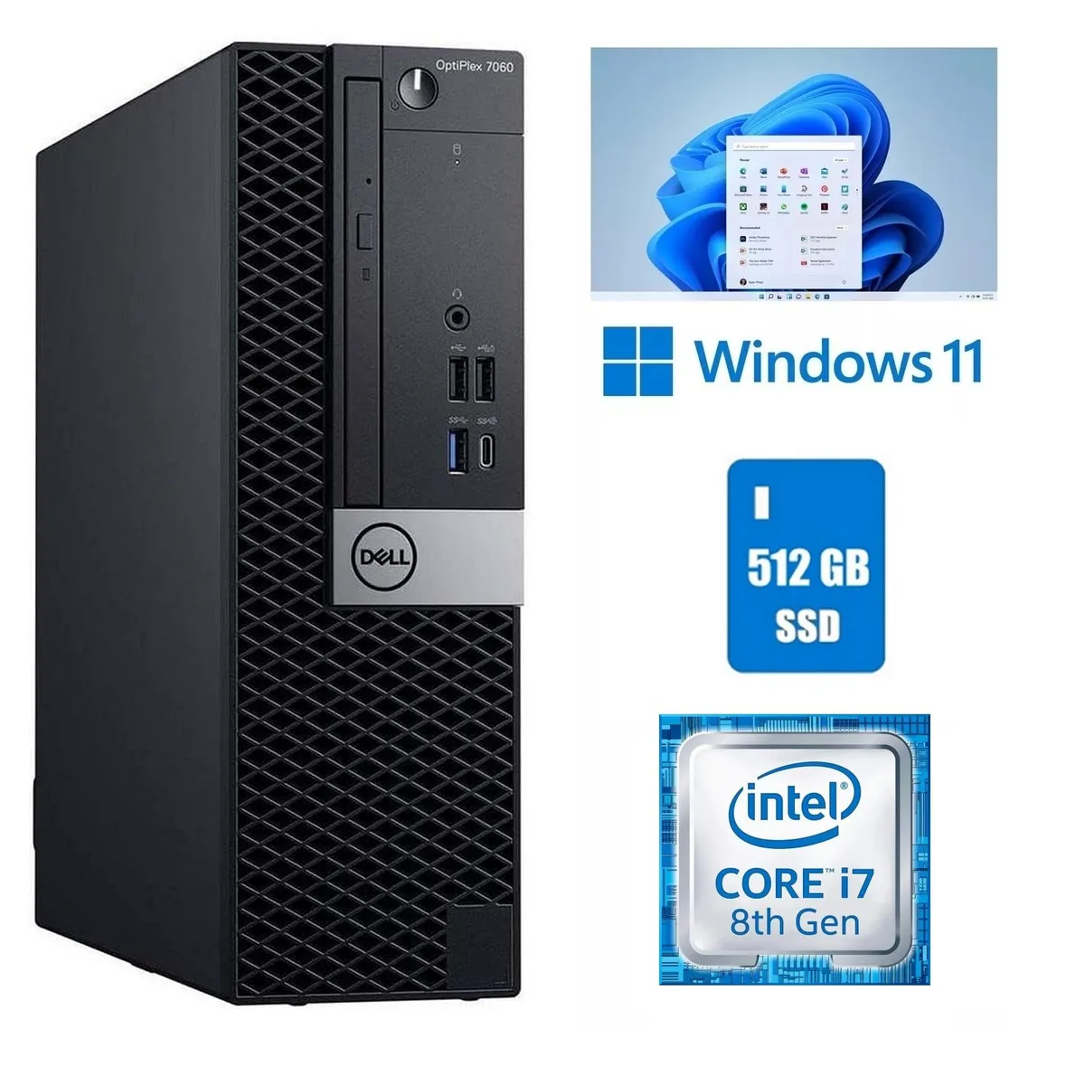DELL DELL OptiPlex 7060 SFF i7-8700 4.6GHz 16GB DDR4 512GB SSD Windows 11 Pro — product photo