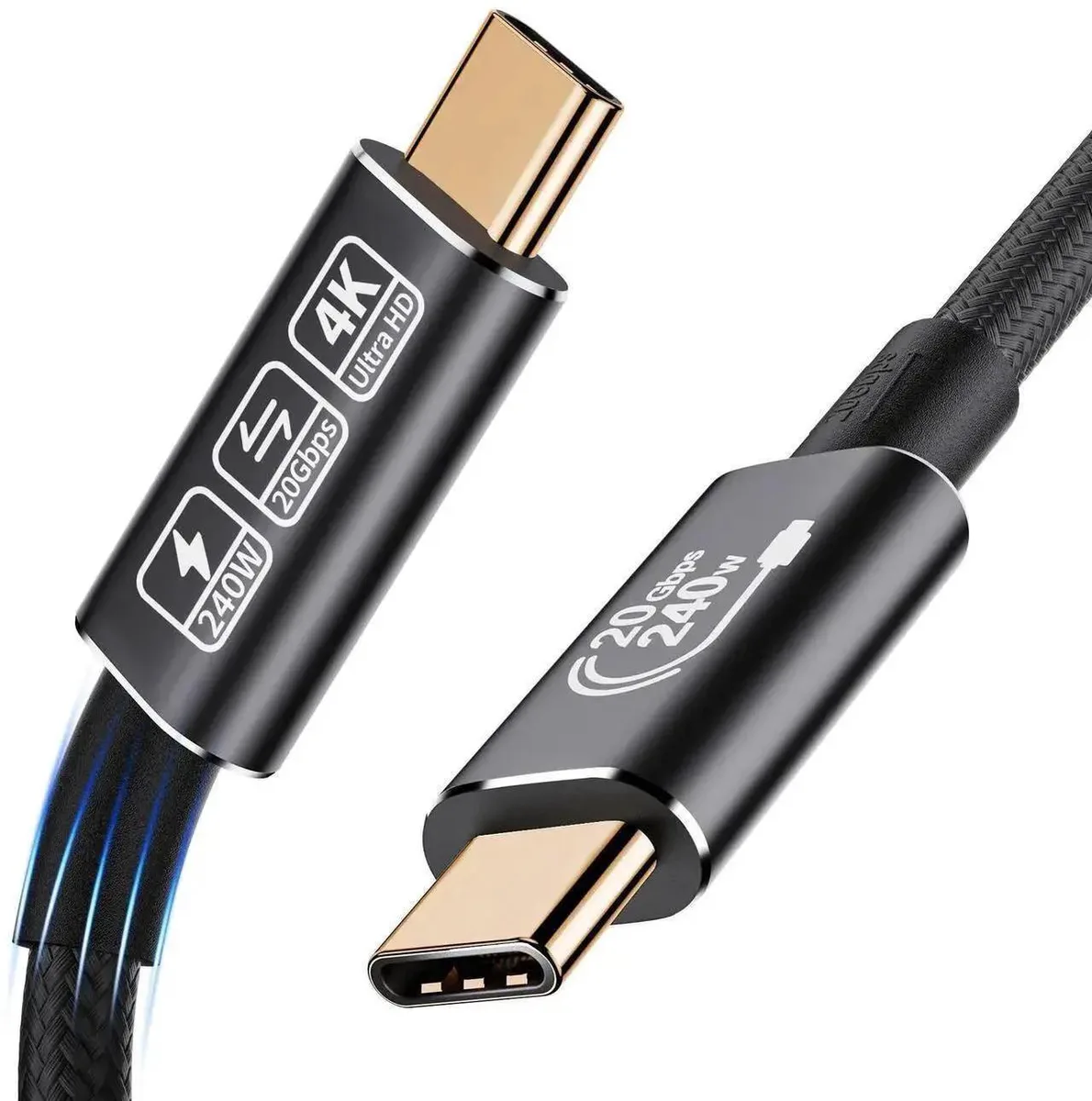 SMUGDESK SMUGDESK USB-C to USB-C Nylon Braided Cable 3.3ft USB 3.2 20Gbps 240W PD — product photo