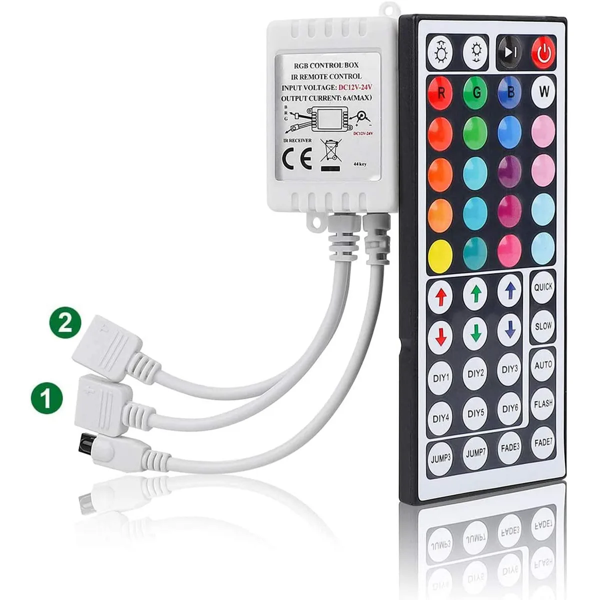 KEHIPI KEHIPI 44-Key IR Remote Controller 2-Port 12-24V RGB Strip Light Control — product photo