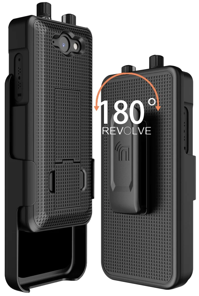 Nakedcellphone Nakedcellphone Grid Case + Holster for Motorola RAZR 40 2023 Black 13-position clip — product photo