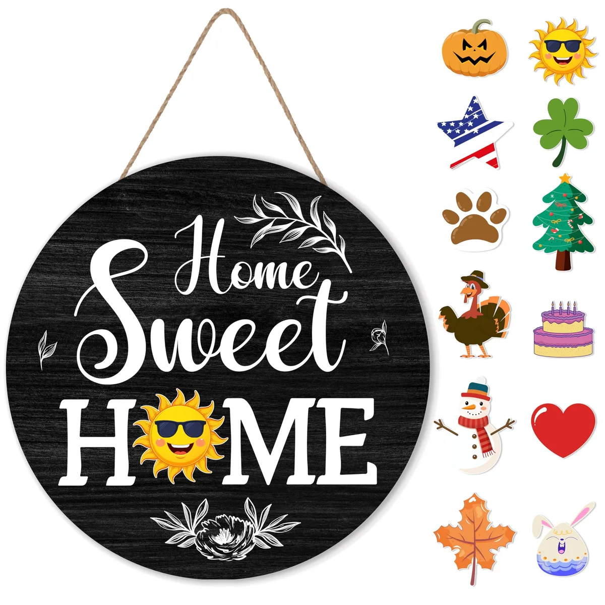  Home Sweet Home Wood Welcome Sign 10in 12pcs — product photo