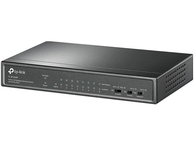 TP-Link TP-Link TL-SF1009P 9-port 10/100 PoE+ network switch 8×PoE 65W — product photo