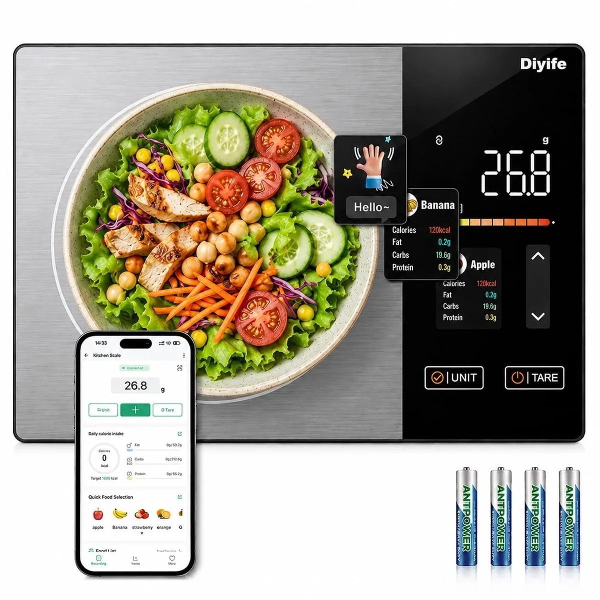  Smart Food Scale Nutritional Calculator 50 Foods Preload — product photo