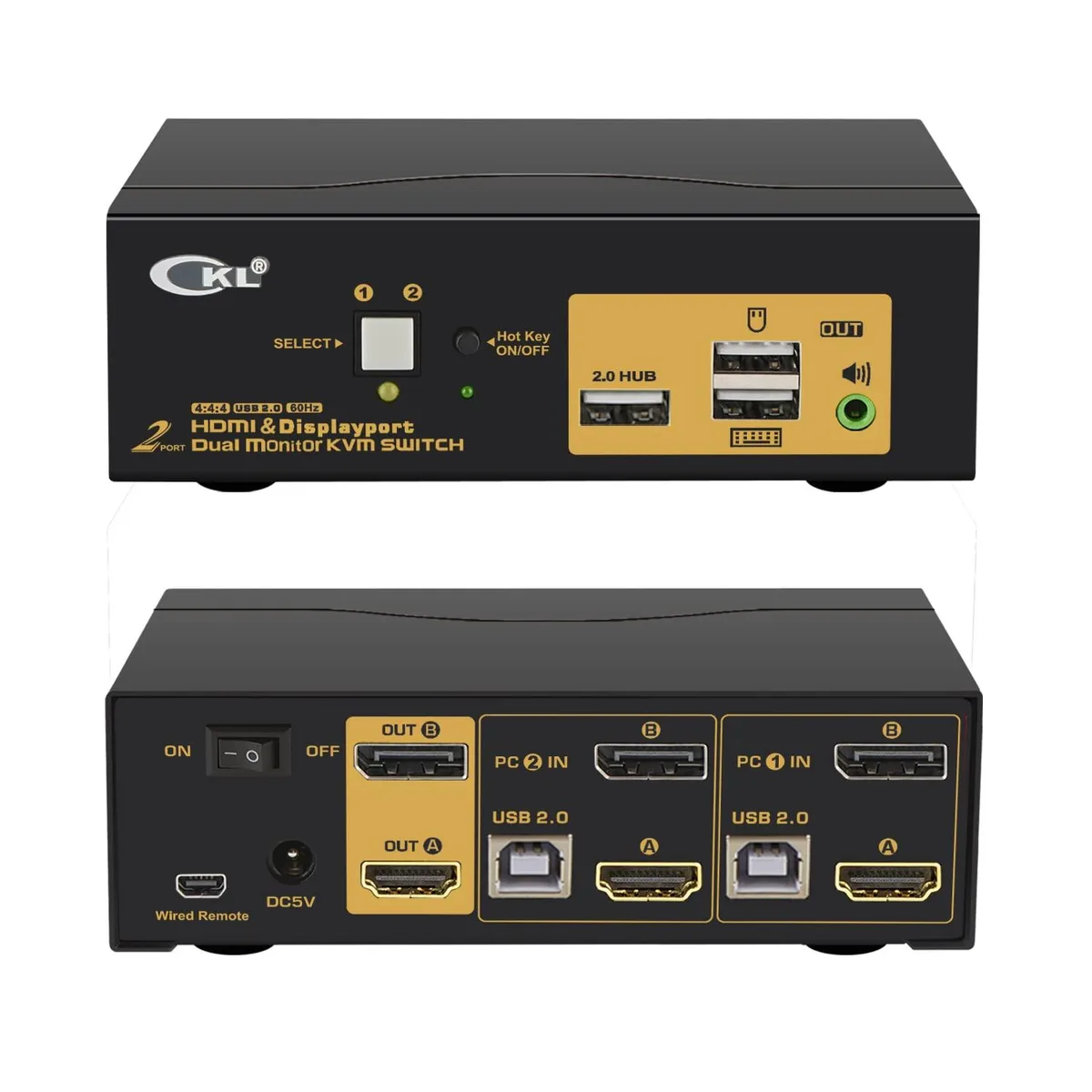 Vszerda Vszerda CKL-622DH 2x2 KVM Switch HDMI DisplayPort 4K 60Hz — product photo