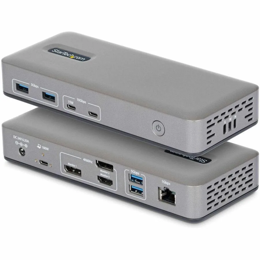 STARTECH STARTECH Triple-Monitor USB-C Docking Station DP/HDMI 4K 60Hz 100W Charging 199NUSBCDOCK — product photo