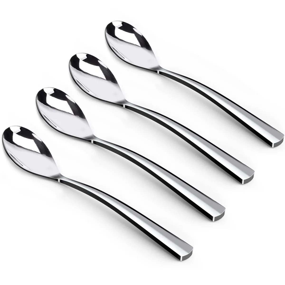 GLAMFIELDS 4-Piece 6.1" Coffee Spoons Silver Stainless Steel — product photo