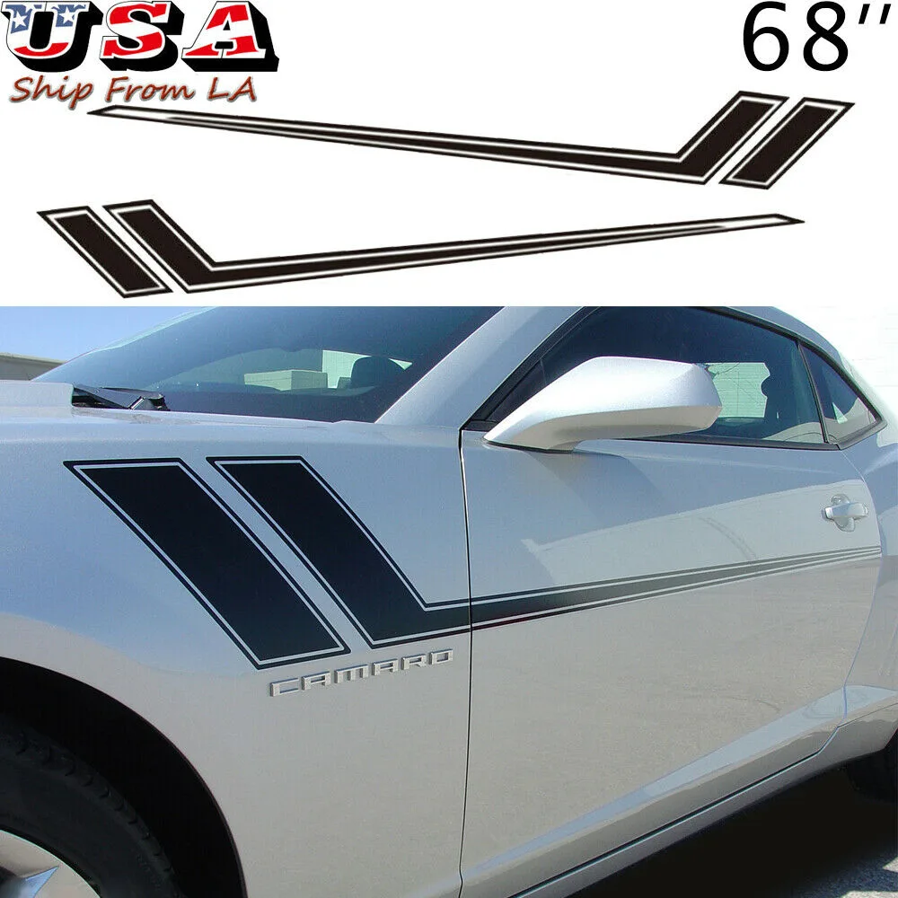 Two black vinyl racing decals on backing sheet