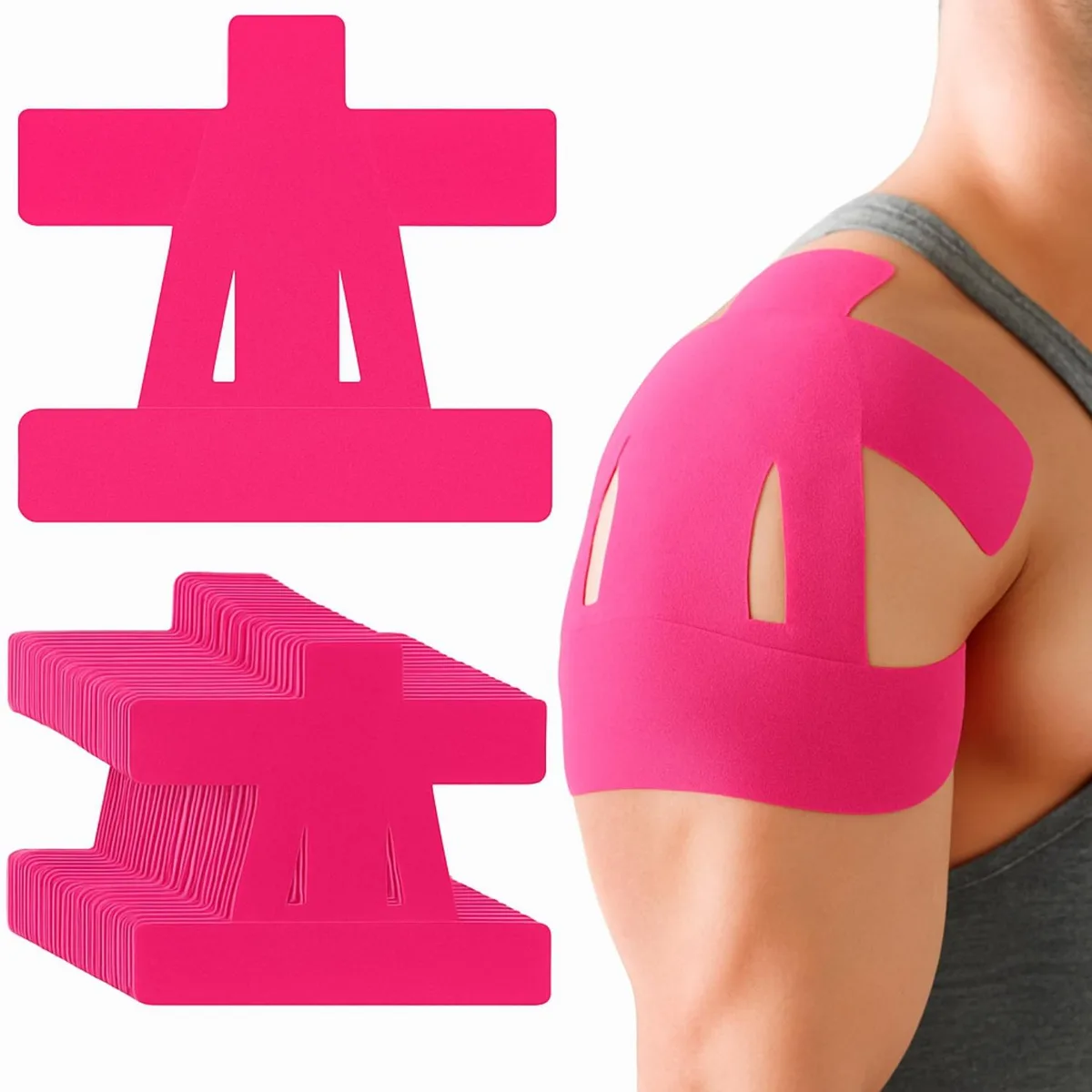 Alpha Fit Alpha Fit 20-Count Pre-Cut Kinesiology Tape Shoulder Black — product photo