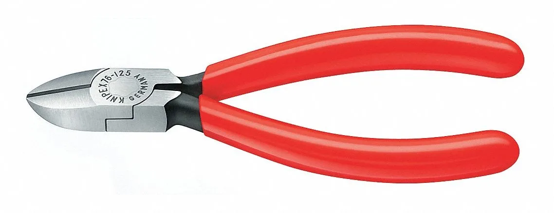 Knipex 5 inch diagonal cutting pliers with plastic coated handles