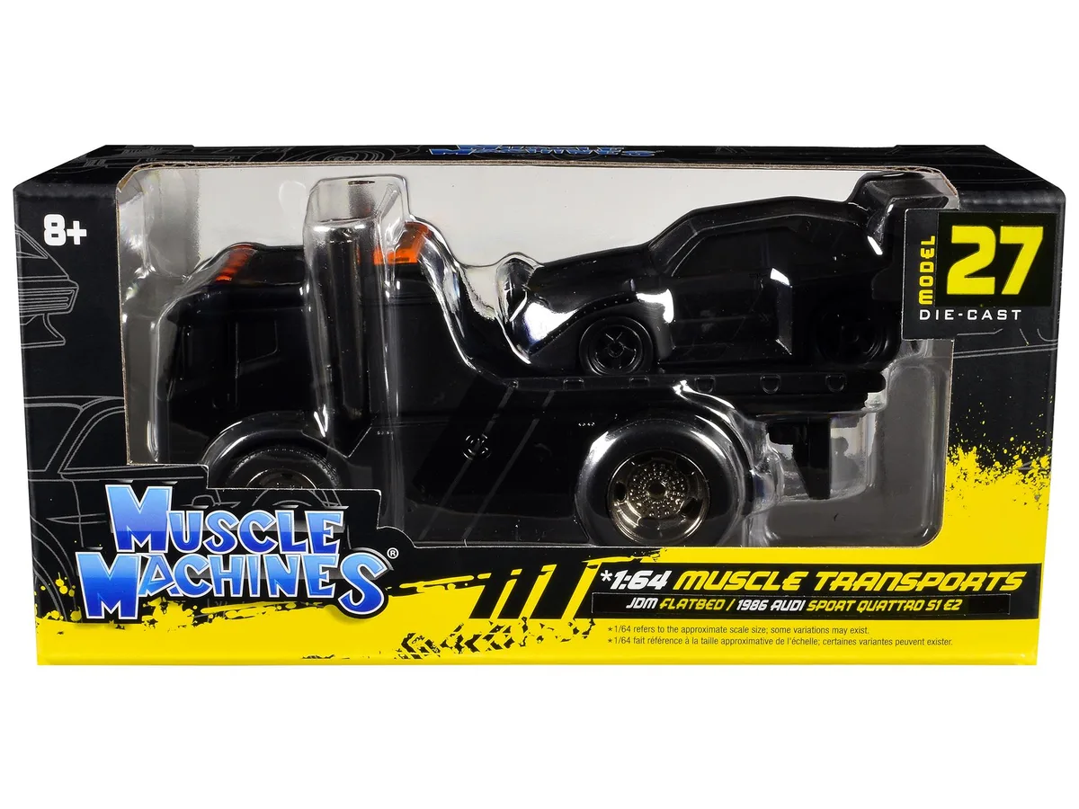 Muscle Machines Muscle Machines JDM Flatbed Truck &amp; 1986 Audi Quattro S1 E2 1/64 Diecast Set — product photo