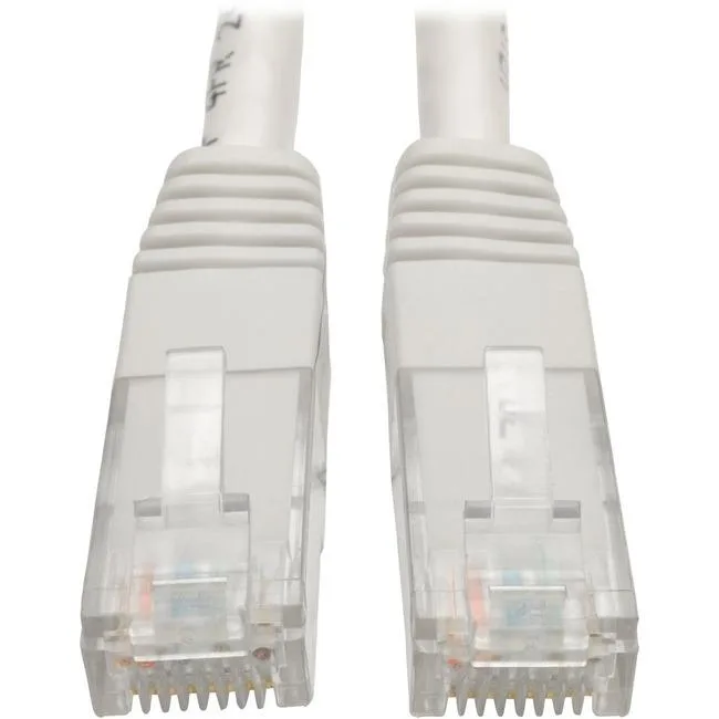 White 25-foot Cat6 Ethernet cable with molded RJ45 connectors
