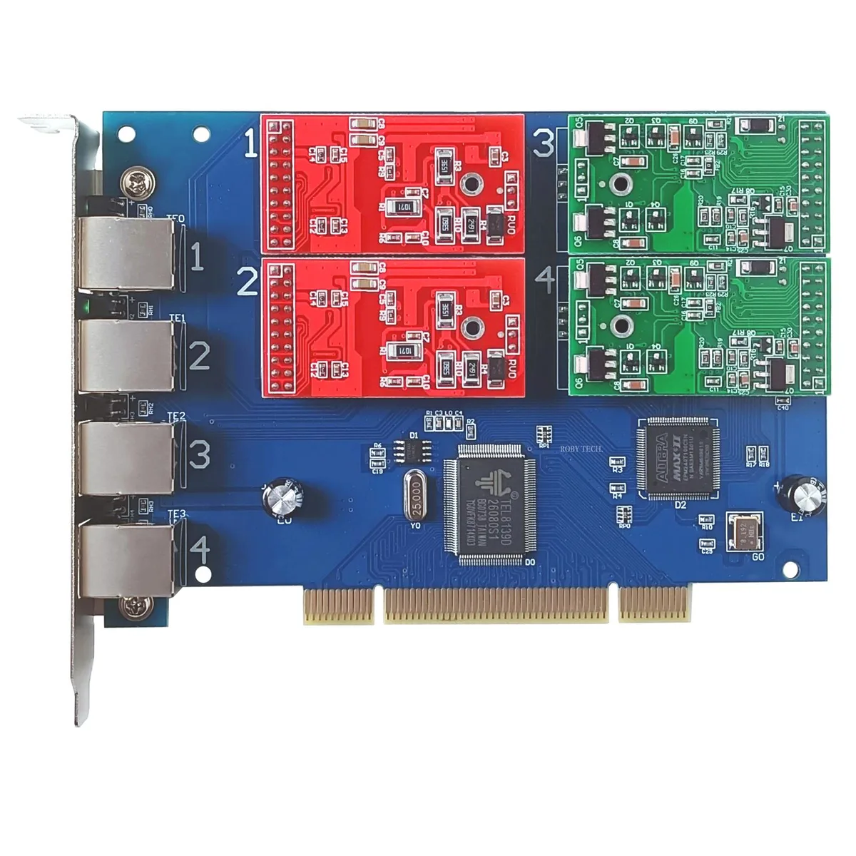 Roby Technology Co., Limited Roby Technology Co., Limited tdm410p 2 FXO 2 FXS PCI telephone accessory — product photo
