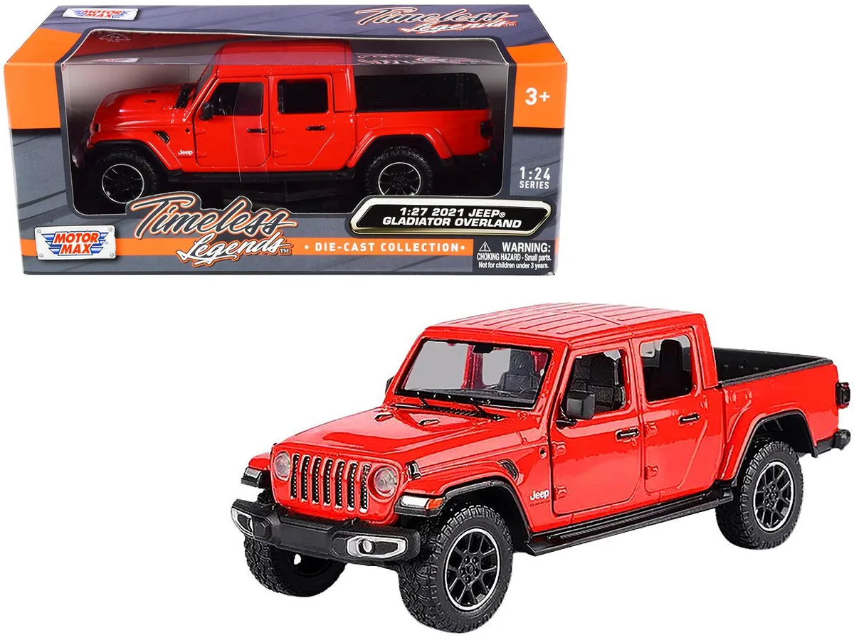 MOTORMAX MOTORMAX 2021 Jeep Gladiator Overland Closed Top Red 1/24-1/27 hobby collectible — product photo