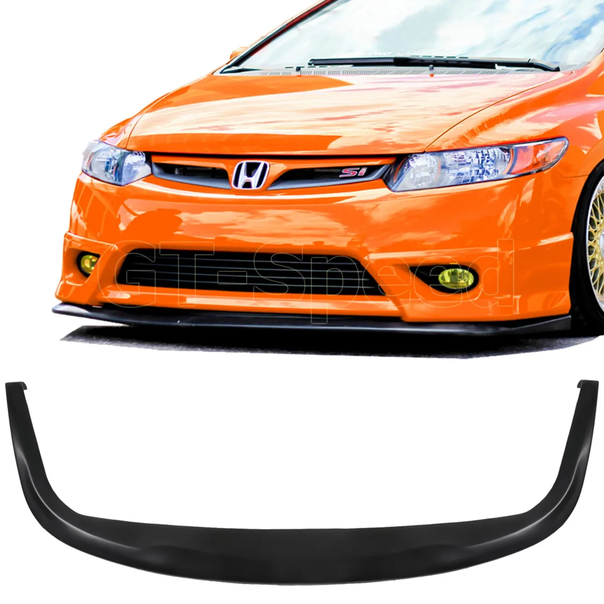 GT-Speed GT-Speed CS Style PU Front Bumper Lip 67" x 24" Unpainted Black — product photo