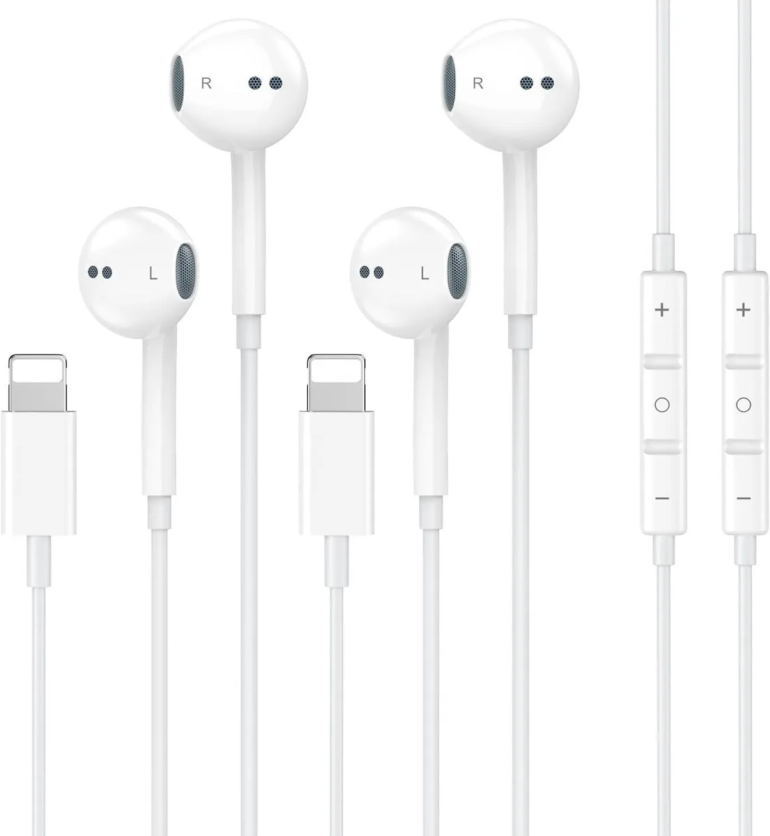 MAONO MAONO MFi Certified Wired Earbuds with Mic &amp; Volume Control 2 Pack — product photo