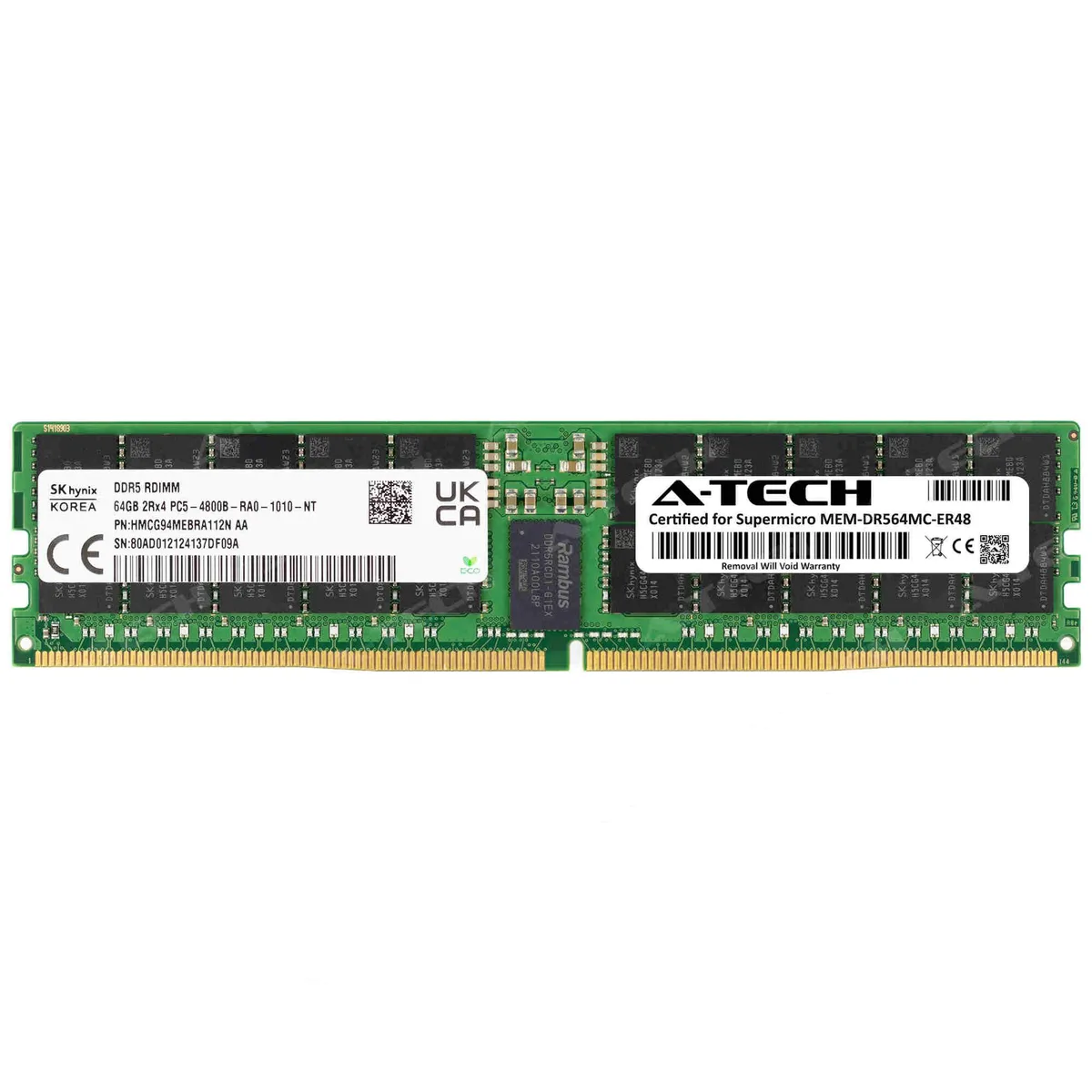 A-Tech A-Tech Supermicro Certified 64GB DDR5 4800 2Rx4 ECC RDIMM — product photo