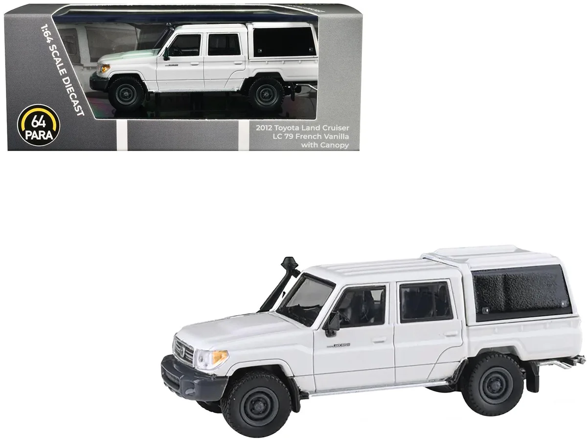 Paragon Paragon 2012 Toyota Land Cruiser LC 79 French Vanilla White with Canopy 1/64 Diecast Hobby Collectible — product photo
