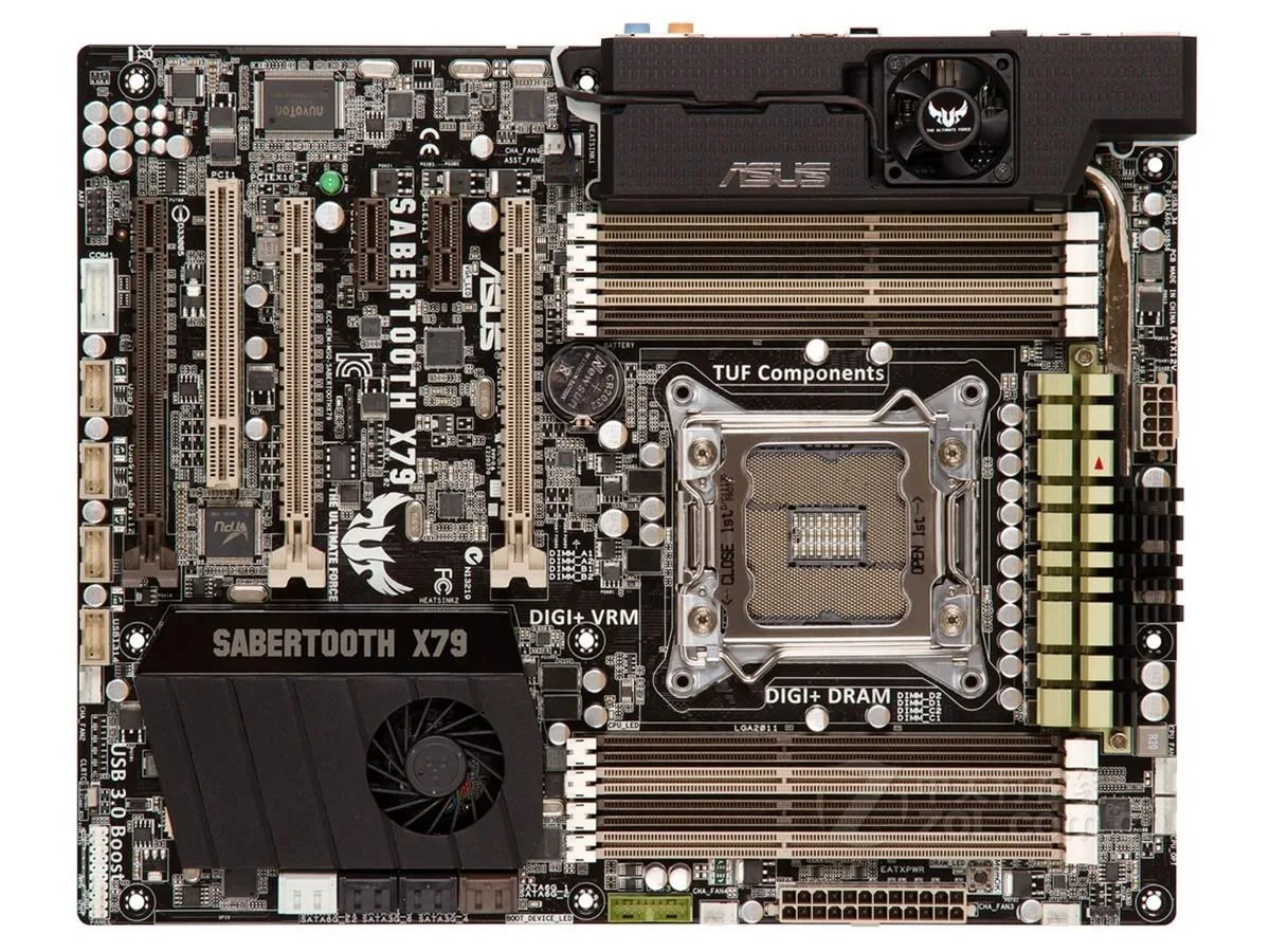 ASUS ASUS SABERTOOTH X79 LGA 2011 Intel X79 DDR3 64GB ATX Intel motherboard — product photo